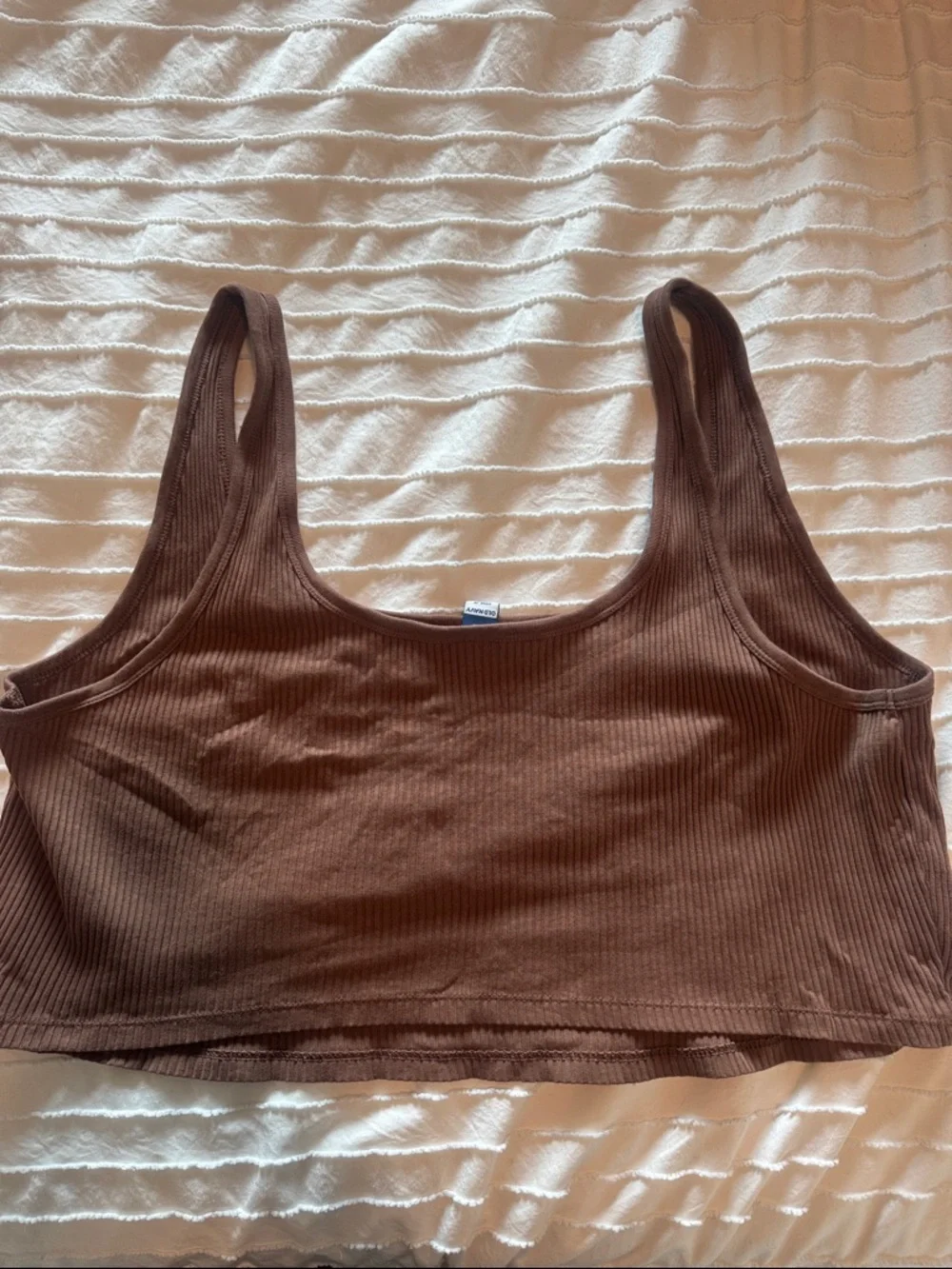 Old Navy Brown Ribbed Crop Tank Top - Picture 4 of 4